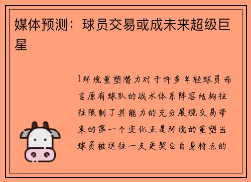 媒体预测：球员交易或成未来超级巨星